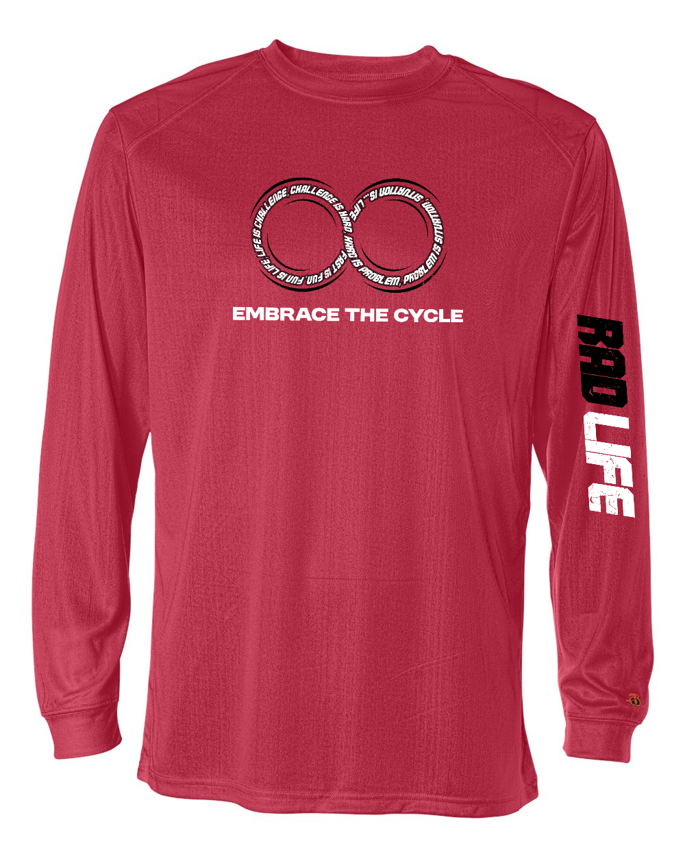 RAD LIFE Large Circle Logo long sleeve tee - Red front
