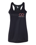 Women's Racerback Tank — Circle Logo — Black