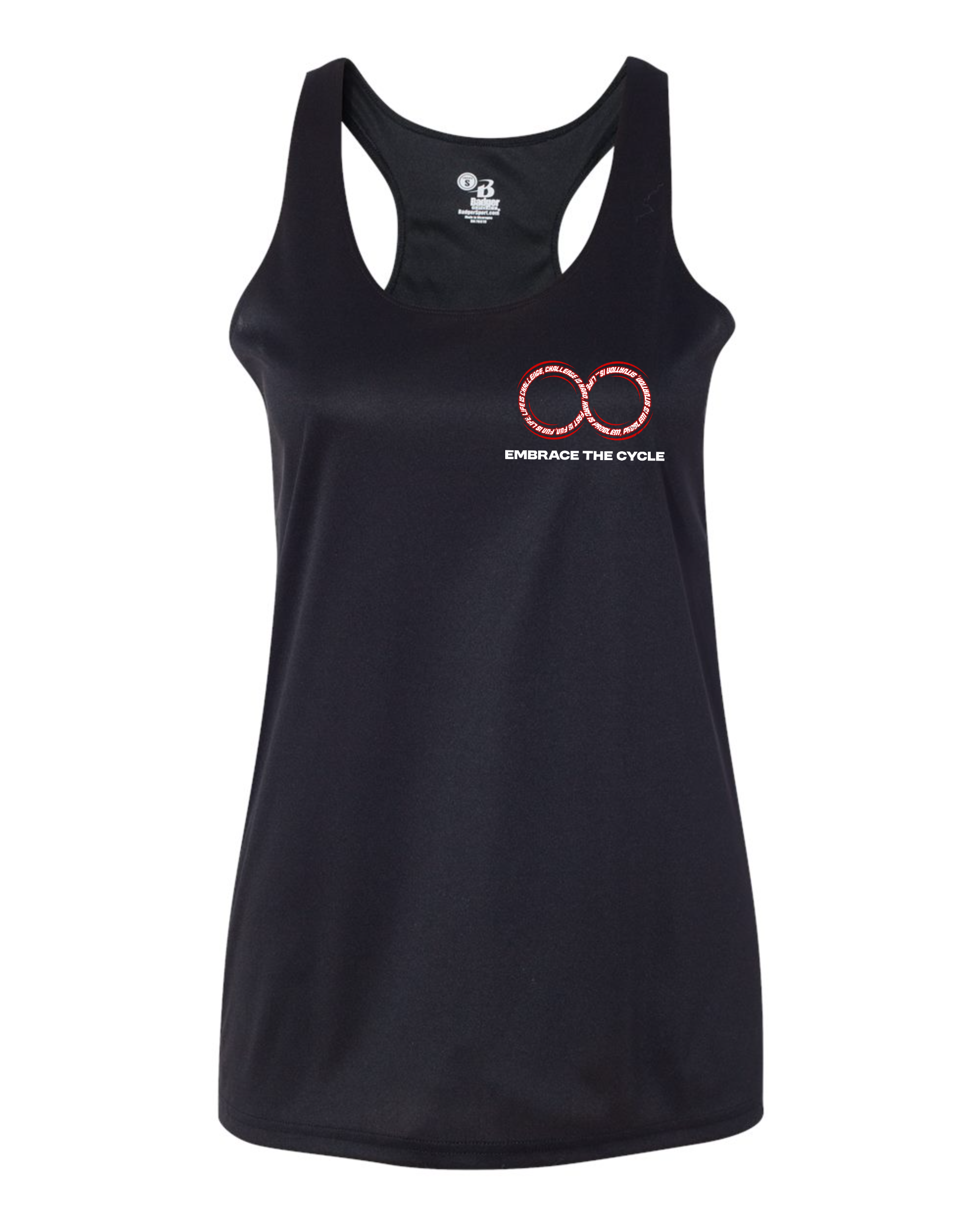 Women's Racerback Tank — Circle Logo — Black