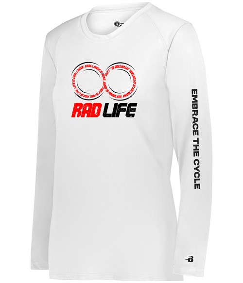 RAD LIFE Sleeve Cycle ladies long sleeve tee - White front