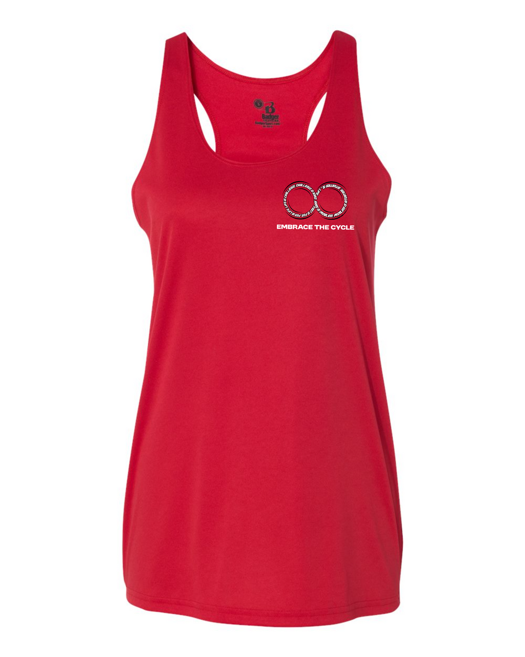 Women's Racerback Tank — Circle Logo — Red