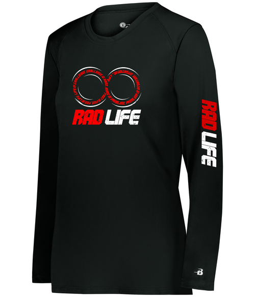 Ladies B-Core Long Sleeve Tee — Circle Logo — Black