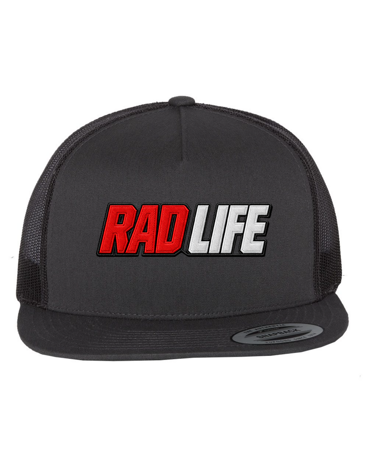 RAD LIFE Five-Panel Trucker Cap — Black