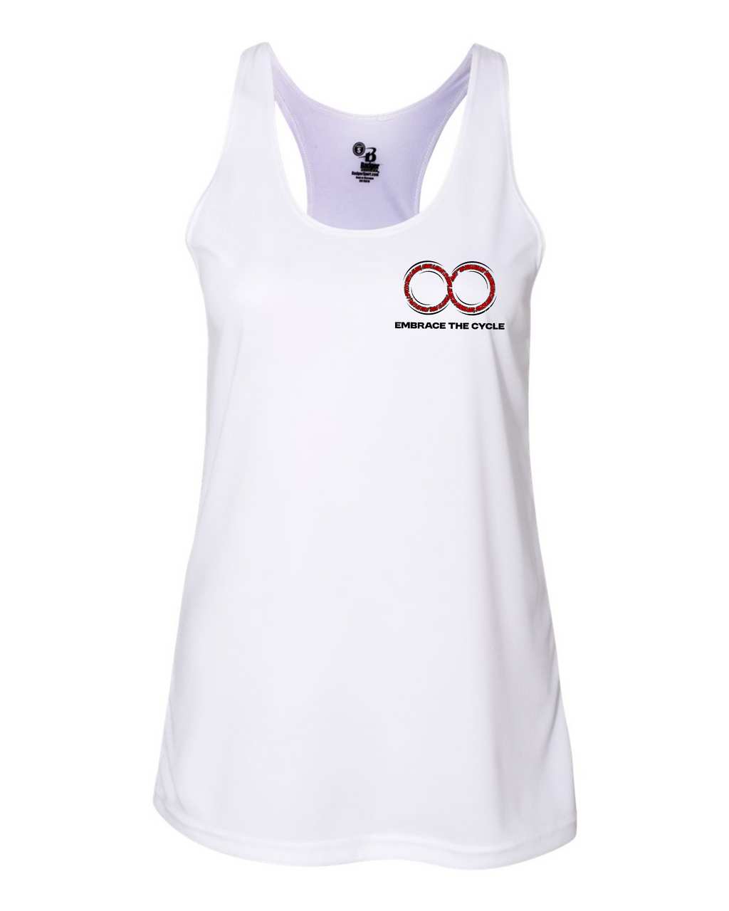 Women's Racerback Tank — Circle Logo — White