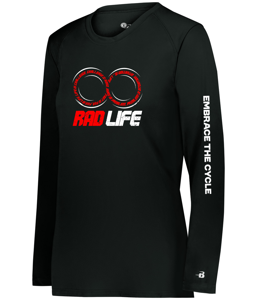RAD LIFE Sleeve Cycle ladies long sleeve tee - Black front